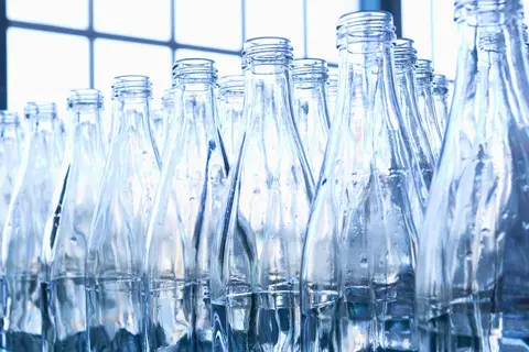 Empty glass bottles